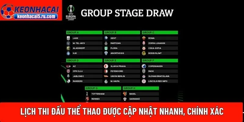 Lịch thi đấu thể thao 